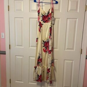 Floral Maxi Dress with Pink and Cream NWT